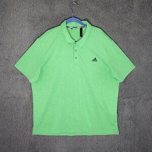 Adidas‎ Advantage Novelty Heathered Polo Shirt Men's Sz 2XL Green